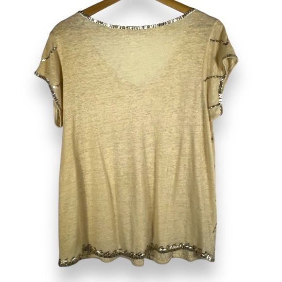 4 for $40 SALE! Soft Surroundings Linen Top w/Sequin Details, Cream, Size XS - Picture 10 of 10